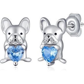 Dog Earrings 925 Sterling Silver Pug/Poodle/French Bulldog/Pit bull/Basset Hound/Australian Shepherd Earrings Dog Jewelry Gifts for Women