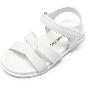 DREAM PAIRS Girls Sandals Open Toe Princess Flat Sandals Strappy Summer Shoes Toddler/Little Kid