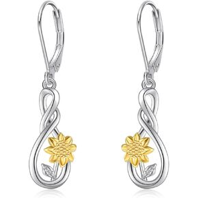 Sterling Silver 925 Flower Earrings Dangle Jewelry Gift For Women Female Mother's Day Christmas Gifts