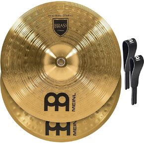 Meinl 13" Marching Cymbal Pair with Straps - Brass Alloy Traditional Finish - Made In Germany, 2-YEAR WARRANTY (MA-BR-13M)