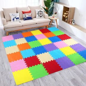 Febyyer 20 Tiles Children’s Foam Puzzle Mat, Play Mat, Play Rug
