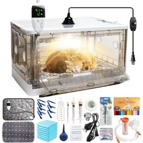 Incubator for Puppies,Kitten Incubator with Heating,Puppy Incubator for Dogs, Incubator for Newborn Puppies and Kittens，Small Mammal Incubator,Whelping Kit for Puppies