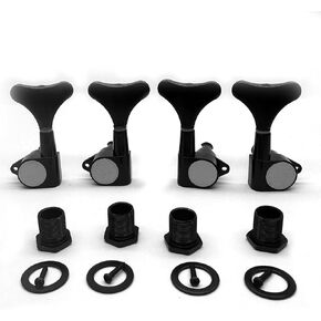 2R2L Electric Bass Guitar Sealed Tuning Pegs Tuners Machine Heads Tuning Keys/Buttons Guitar Parts Machine Head Tuners for Precision Bass and Jazz Bass (2R2L Black)