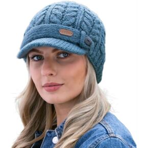 Erin Knitwear Cable Knit Peak Hat,Charcoal Gray One Size