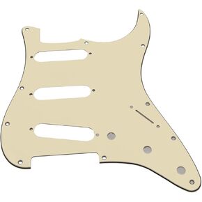 SSS 11 Hole Strat Electric Guitar Pickguard Compatible with Fender USA/Mexican Made Standard Stratocaster Squier Modern Style Guitar Parts(3Ply Yellow)