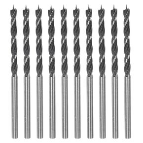 HARFINGTON 20pcs Brad Point Drill Bits 3mm(1/8") Dia Straight Round Shank Metric Brad Point Spiral Twist Drill Bits for Softwood Hardwood Plywood Plastic Rubber, Black