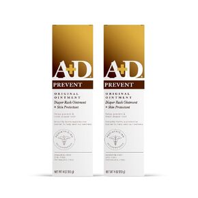 A+D Original Diaper Rash Ointment - Prevents & Protects Diaper Rash - Moisturizing Skin Protectant With Vitamins A & D - Healing Skin Ointment for Dry and Cracked Skin - 16oz 2 Pack