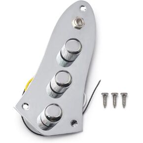 Guitar Prewired Control Plate for JB Bass Wired Loaded Prewired 2T1V Control Plate Harness Assembly Knobs and jack for Electric Bass (black)