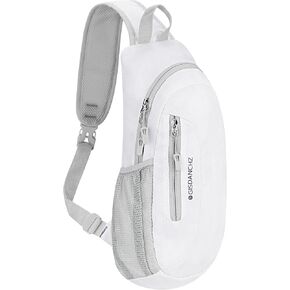 Gisdanchz Unisex Honeycomb Jacquard Small Sling Bag Slim Sling Backpack Crossbody Chest Bag for Hiking Travel