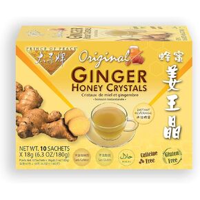 Prince of Peace Instant Plum Ginger Honey Crystals, 10 Sachets – Instant Hot or Cold Beverage – Easy to Brew Ginger and Honey Crystals