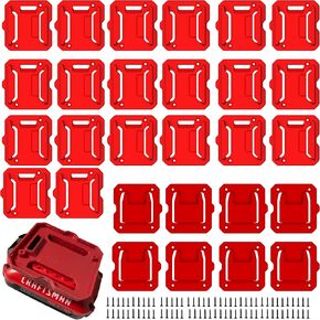 5 Pack Battery Holder for Craftsman 20V Battery Mounts Dock Holder (w/10 Screws, No Battery) and 2 Pack Tools Drill Mount Holder Fit for V20 Craftsman 20V Li-ion Drill((No Tool)