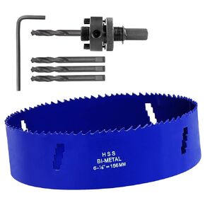 LANIAKEA 4 Inch Bi-Metal Hole Saw 102MM M42 Annular Hole Cutter HSS Variable Tooth Pitch Holesaw Set with Arbor Blue for Home DIYer