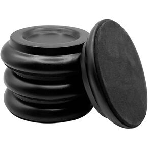 Set of 4 Black Solid Wood Piano Caster Cups for Upright Piano 100% Wooden Piano Caster Piano Leg Floor Protectors with Non-Slip & Anti-Noise Foam Hardwood Floor Protectors