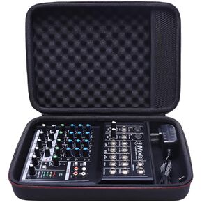 LTGEM Hard Mixer Case for Mackie Mix8 / Mackie ProFX6v3 / Behringer FLOW 8 Compact Mixer, Travel Protective Carrying Storage Bag