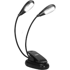 Music Stand Lights - Musician Piano Light Clip On, USB & AAA Battery Powered, Eye Care & Portable, 8 LED Book Reading Lamp, 2 Arm x 2 Brightness Levels, Ideal for Sheet Music,Orchestra, Guitar