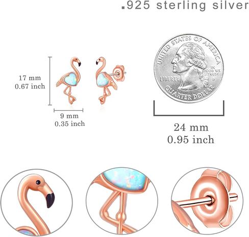 Jellyfish/Flamingo/Zebra/Blue Jay/Black Cat/Dragon Earrings 925 Sterling Silver Cute Animal Earrings Animal Jewelry Gifts for Women Birthday Christmas in Kuwait