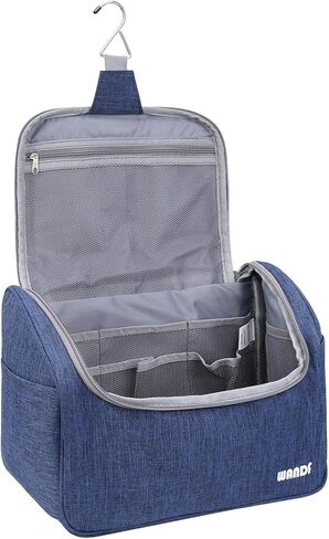 حقيبة أدوات الزينة المعلقة من WANDF، منظم مستحضرات التجميل، حقيبة الحمام للرجال والنساء، مقاومة للماء (M، الفاوانيا السوداء) in Kuwait