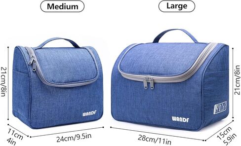 حقيبة أدوات الزينة المعلقة من WANDF، منظم مستحضرات التجميل، حقيبة الحمام للرجال والنساء، مقاومة للماء (M، الفاوانيا السوداء) in Kuwait