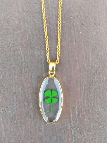 Good Luck Necklace for Women, Girl, Protection Amulet Gold Chain Delicate Jewelry - Sympaty Gift for Her Clover or Evil Eye Pendant in Saudi Arabia