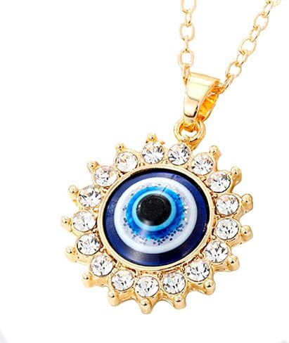 Good Luck Necklace for Women, Girl, Protection Amulet Gold Chain Delicate Jewelry - Sympaty Gift for Her Clover or Evil Eye Pendant in Saudi Arabia