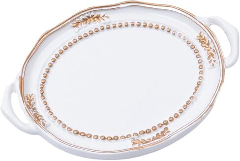 طبق مجوهرات صغير عتيق صينية مجوهرات صينية تزيينية باللون البيج للأقراط والخواتم والقلادة in Kuwait