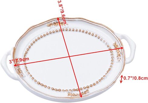 طبق مجوهرات صغير عتيق صينية مجوهرات صينية تزيينية باللون البيج للأقراط والخواتم والقلادة in Kuwait