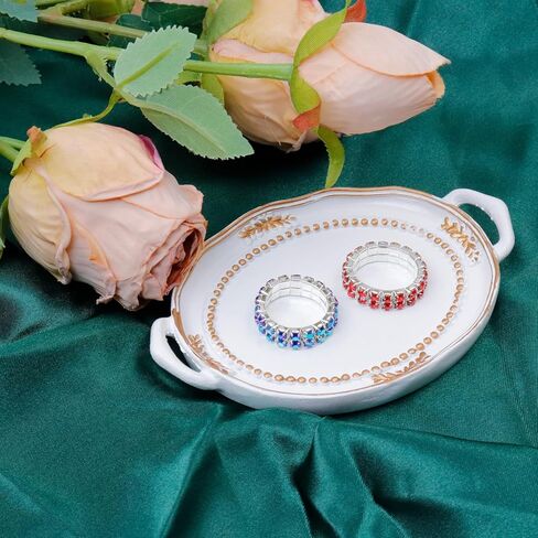 طبق مجوهرات صغير عتيق صينية مجوهرات صينية تزيينية باللون البيج للأقراط والخواتم والقلادة in Kuwait