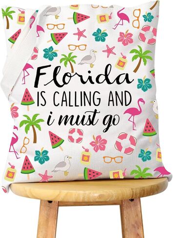 WCGXKO Florida Vacation Gift Florida Travel Gift Florida Is Calling And I Must Go Zipper Pouch Makeup Bag (Florida) in Saudi Arabia