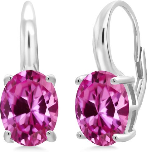 Gem Stone King 925 Sterling Silver 11X9MM Oval Gemstone Birthstone Leverback Drop Dangle Earrings For Women in Saudi Arabia
