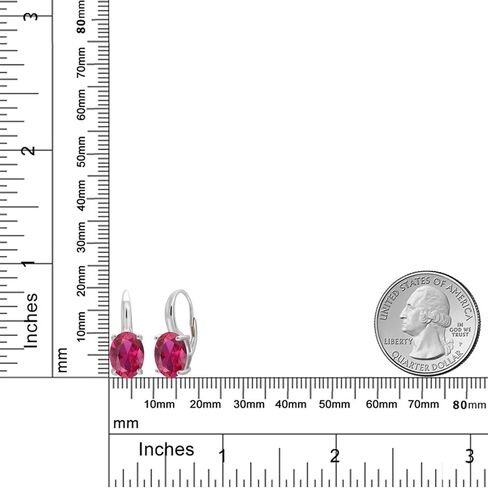 Gem Stone King 925 Sterling Silver 11X9MM Oval Gemstone Birthstone Leverback Drop Dangle Earrings For Women in Saudi Arabia