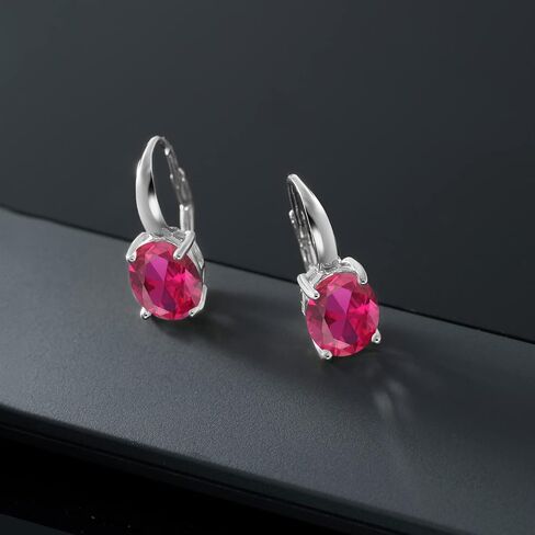 Gem Stone King 925 Sterling Silver 11X9MM Oval Gemstone Birthstone Leverback Drop Dangle Earrings For Women in Saudi Arabia