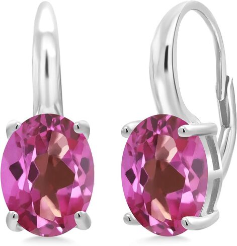 Gem Stone King 925 Sterling Silver 11X9MM Oval Gemstone Birthstone Leverback Drop Dangle Earrings For Women in Saudi Arabia