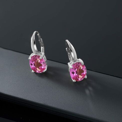 Gem Stone King 925 Sterling Silver 11X9MM Oval Gemstone Birthstone Leverback Drop Dangle Earrings For Women in Saudi Arabia