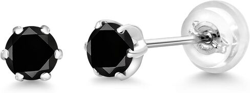 Gem Stone King Pure PT950 Platinum 950 Six Prong 3.5MM Round Gemstone Birthstone Stud Earrings for Women in Saudi Arabia
