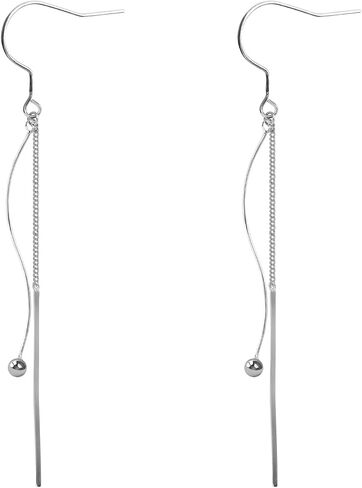TGNEL Titanium Earrings CZ/Spiral Long Tassel Dangle Earring Charms, Hypoallergenic Pure Titanium Earrings Hooks for Sensitive Ears in Kuwait