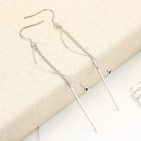 TGNEL Titanium Earrings CZ/Spiral Long Tassel Dangle Earring Charms, Hypoallergenic Pure Titanium Earrings Hooks for Sensitive Ears in Kuwait