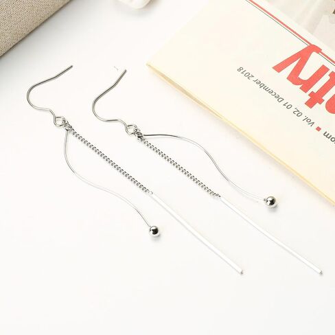 TGNEL Titanium Earrings CZ/Spiral Long Tassel Dangle Earring Charms, Hypoallergenic Pure Titanium Earrings Hooks for Sensitive Ears in Kuwait