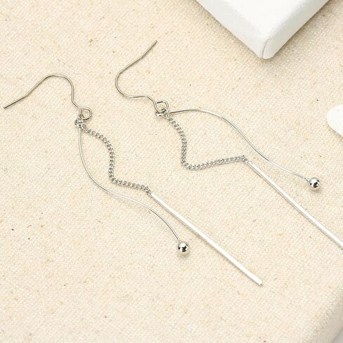 TGNEL Titanium Earrings CZ/Spiral Long Tassel Dangle Earring Charms, Hypoallergenic Pure Titanium Earrings Hooks for Sensitive Ears in Kuwait