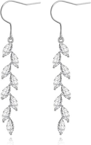 TGNEL Titanium Earrings CZ/Spiral Long Tassel Dangle Earring Charms, Hypoallergenic Pure Titanium Earrings Hooks for Sensitive Ears in Kuwait