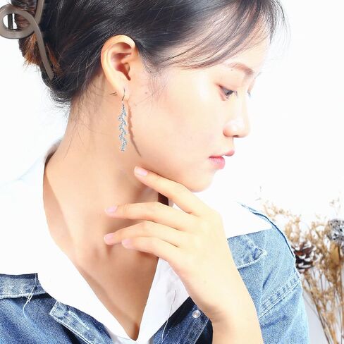 TGNEL Titanium Earrings CZ/Spiral Long Tassel Dangle Earring Charms, Hypoallergenic Pure Titanium Earrings Hooks for Sensitive Ears in Kuwait