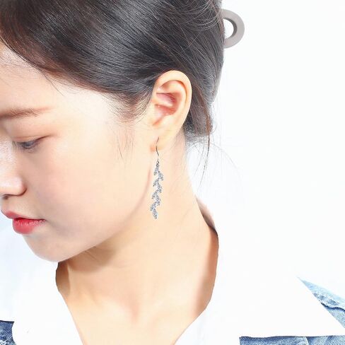 TGNEL Titanium Earrings CZ/Spiral Long Tassel Dangle Earring Charms, Hypoallergenic Pure Titanium Earrings Hooks for Sensitive Ears in Kuwait