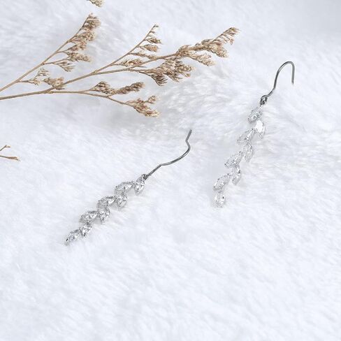 TGNEL Titanium Earrings CZ/Spiral Long Tassel Dangle Earring Charms, Hypoallergenic Pure Titanium Earrings Hooks for Sensitive Ears in Kuwait