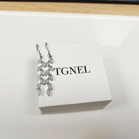 TGNEL Titanium Earrings CZ/Spiral Long Tassel Dangle Earring Charms, Hypoallergenic Pure Titanium Earrings Hooks for Sensitive Ears in Kuwait