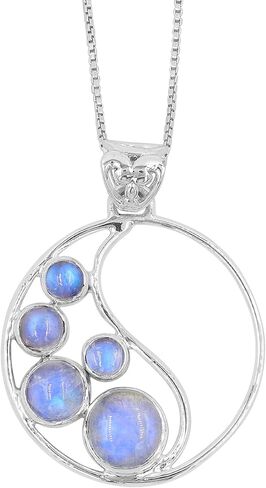 Necklace for Women with Natural Gemstone Adjustable Chain in 925 Sterling Silver, Gifts For Her Circle Pendant, Cross Pendant, Teardrop Pendant in Saudi Arabia
