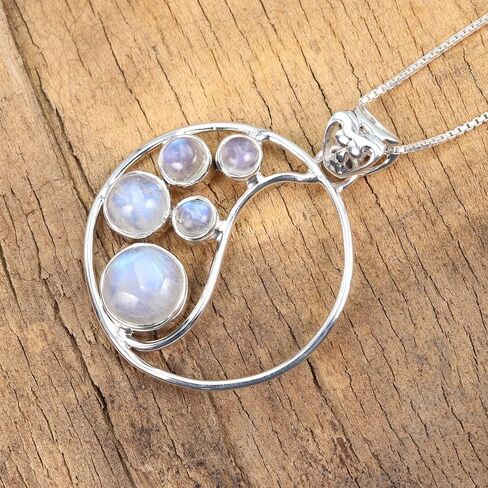Necklace for Women with Natural Gemstone Adjustable Chain in 925 Sterling Silver, Gifts For Her Circle Pendant, Cross Pendant, Teardrop Pendant in Saudi Arabia