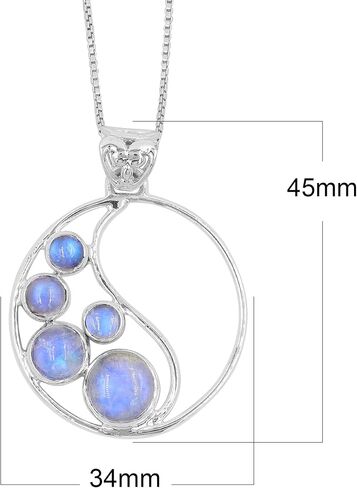 Necklace for Women with Natural Gemstone Adjustable Chain in 925 Sterling Silver, Gifts For Her Circle Pendant, Cross Pendant, Teardrop Pendant in Saudi Arabia