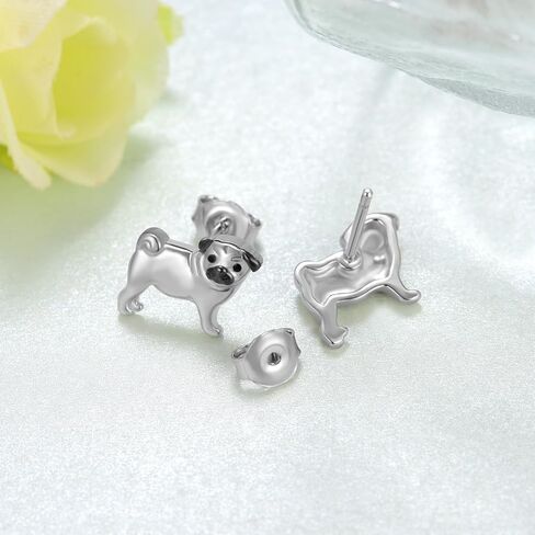 أقراط الكلب 925 من الفضة الإسترليني الصلصال/البودل/البلدغ الفرنسي/بيتبول/باسيت كلب الصيد/أقراط الراعي الأسترالية مجوهرات الكلب هدايا للنساء in Kuwait