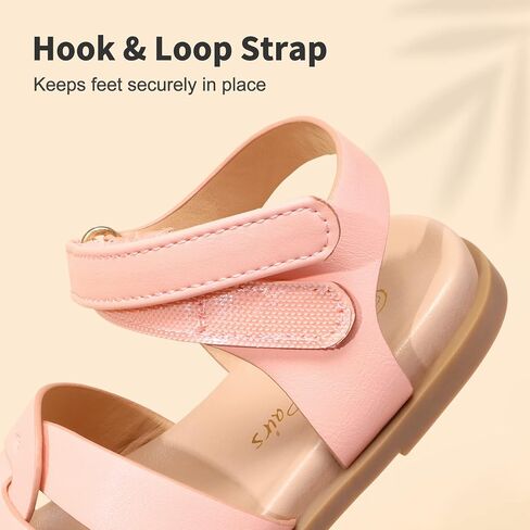 DREAM PAIRS Girls Sandals Open Toe Princess Flat Sandals Strappy Summer Shoes Toddler/Little Kid in Kuwait