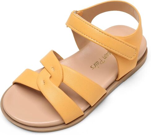 DREAM PAIRS Girls Sandals Open Toe Princess Flat Sandals Strappy Summer Shoes Toddler/Little Kid in Kuwait