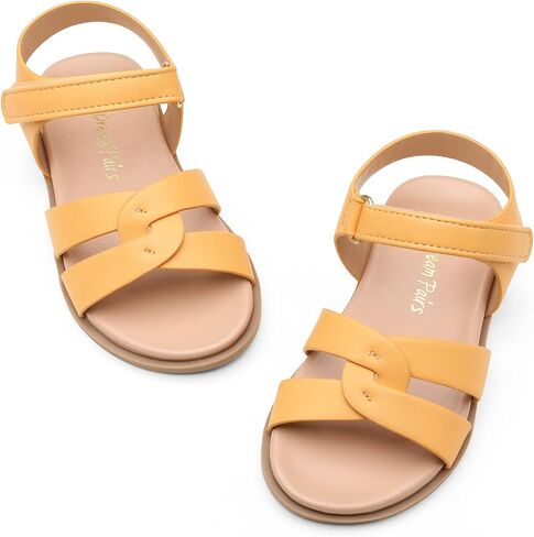DREAM PAIRS Girls Sandals Open Toe Princess Flat Sandals Strappy Summer Shoes Toddler/Little Kid in Kuwait